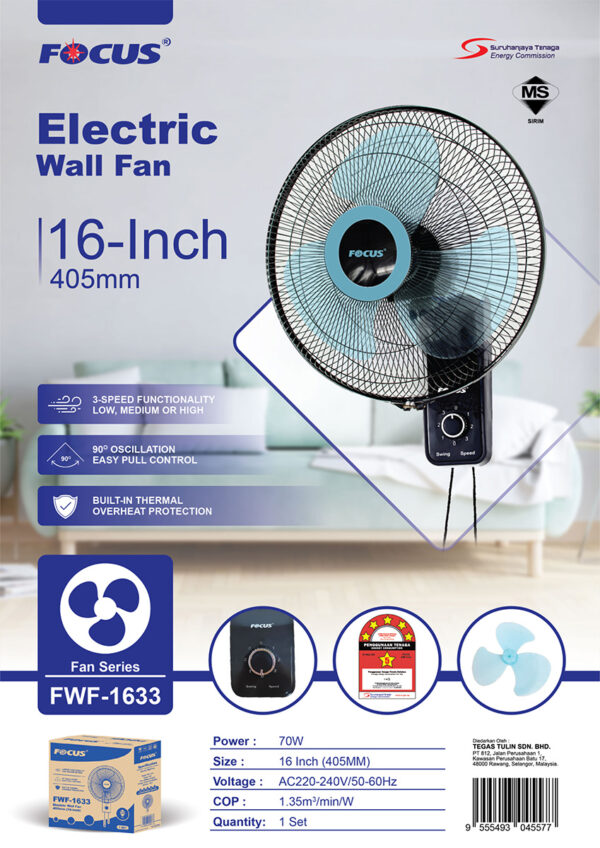 Focus Electric Wall Fan - Image 2