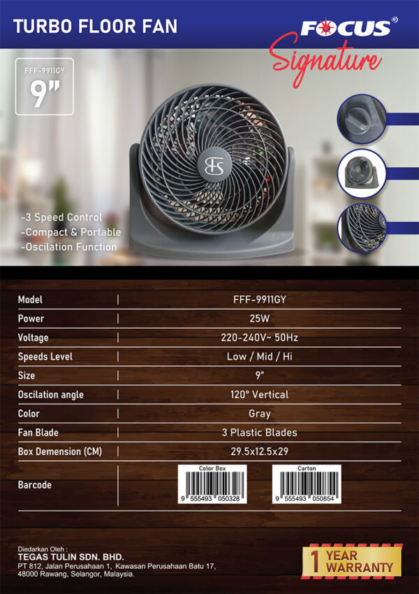 Signature Turbo Floor Fan 9" - Image 2